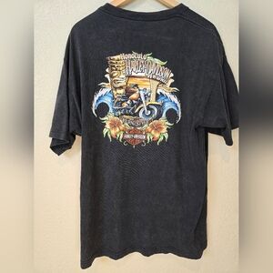 Harley Davidson T Shirt Biker Honolulu HI Hawaii Men’s Large Black Tee S…